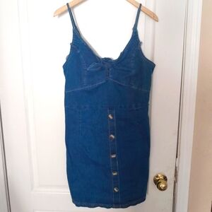 Blue Denim Midi Dress